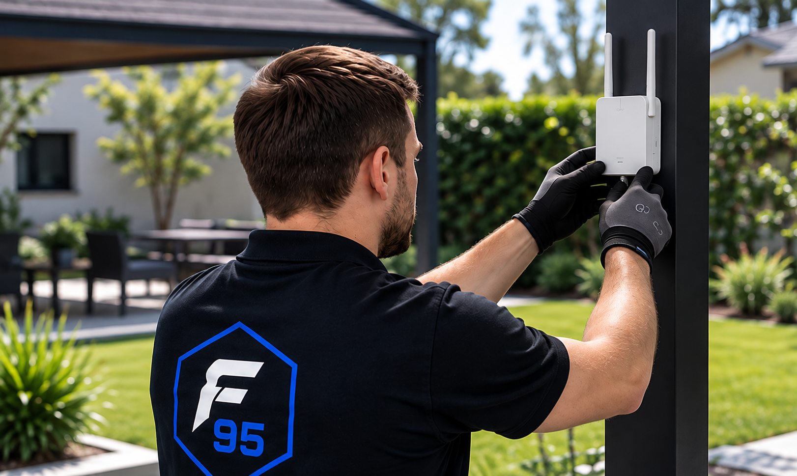 Installation d’un équipement Wi-Fi extérieur dans un jardin